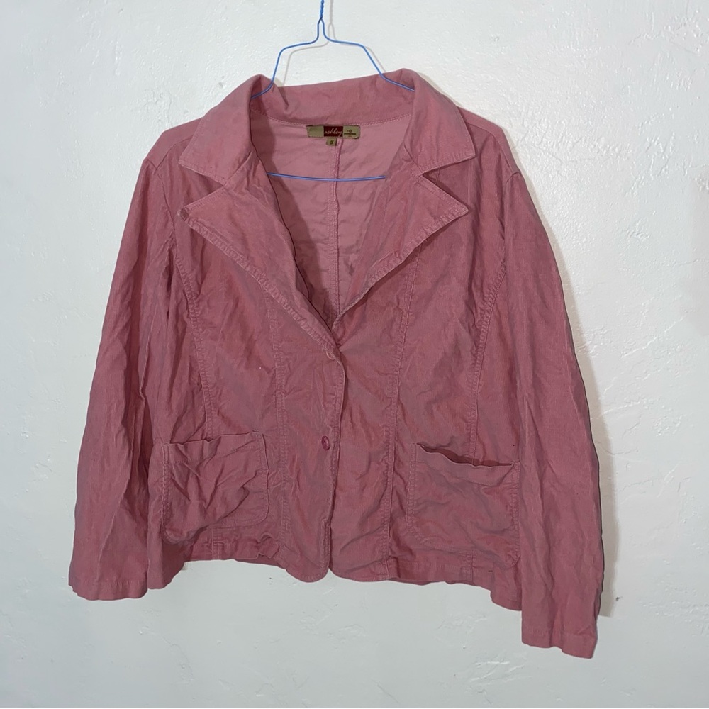 Corduroy Vintage USA Women’s Jacket Blazer Style 1X Button Up with Front Pockets